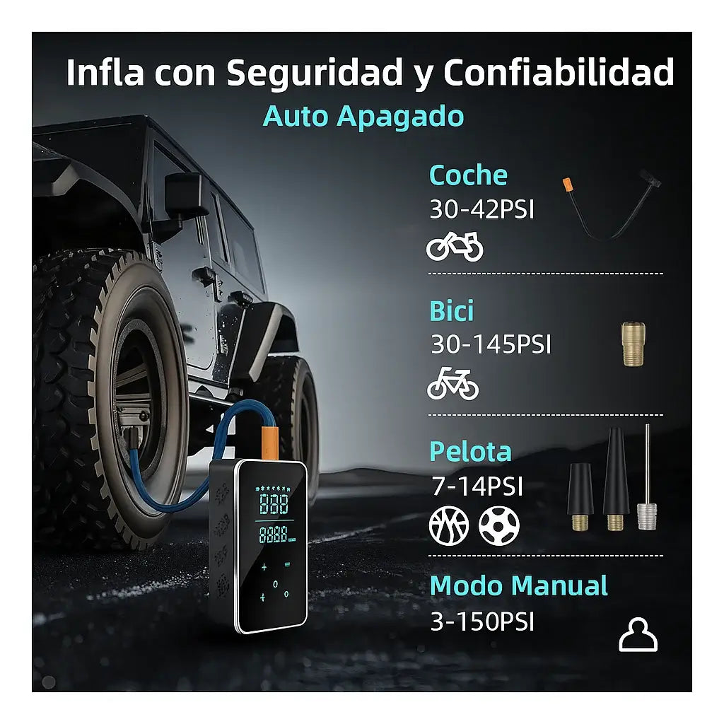 🔥Oferta limitada🔥Mini Compresor Portatil🚲Inflá fácil, rápido y sin complicaciones🏍️