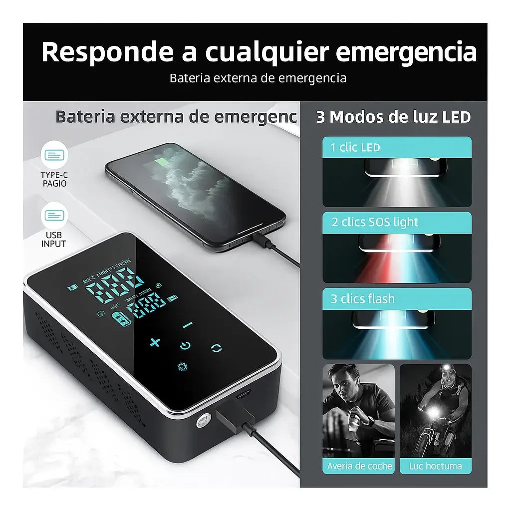 🔥Oferta limitada🔥Mini Compresor Portatil🚲Inflá fácil, rápido y sin complicaciones🏍️