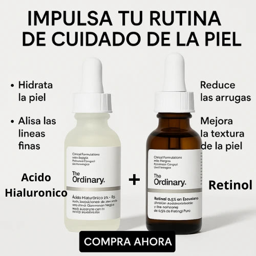 🏆Oferta Flash⚡Retinol y Acido Hialuronico - Tu piel renovada e hidratada