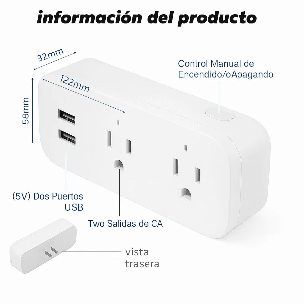 ⚡Toma corriente Inteligente WiFi con USB⚡🔥Más vendido en hogares inteligentes