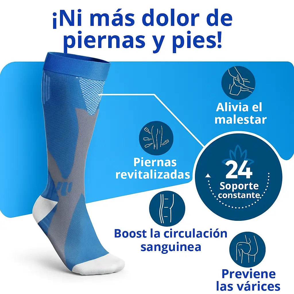 Medias de compresión analgesicas para piernas y pies. Anti Varices 2x1