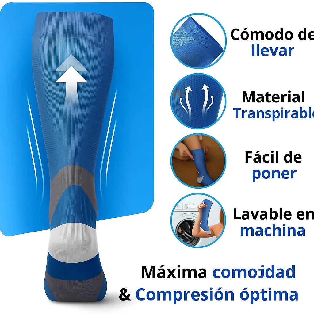 Medias de compresión analgesicas para piernas y pies. Anti Varices 2x1