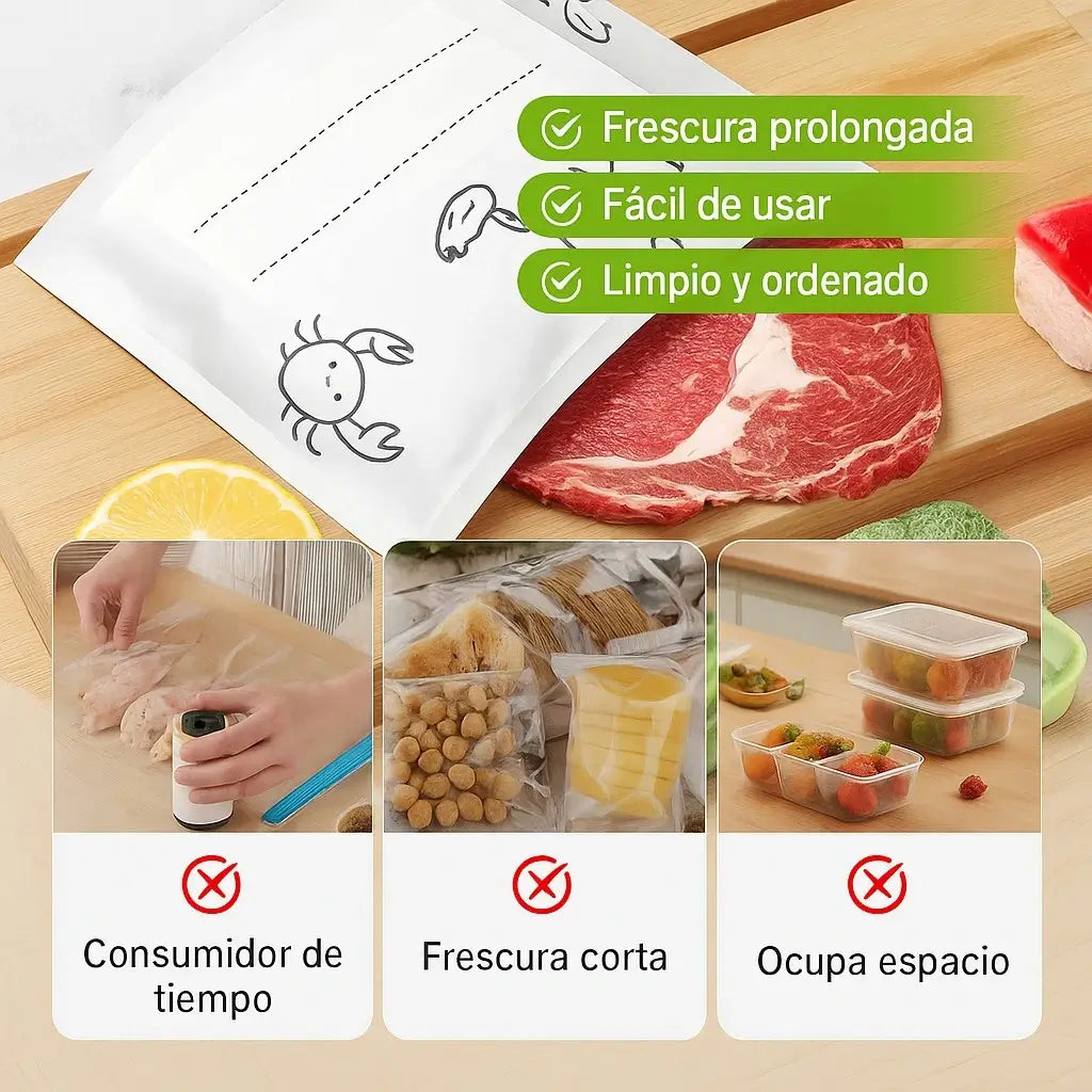 Bolsas de almacenamiento reutilizables sellables de papel de aluminio.