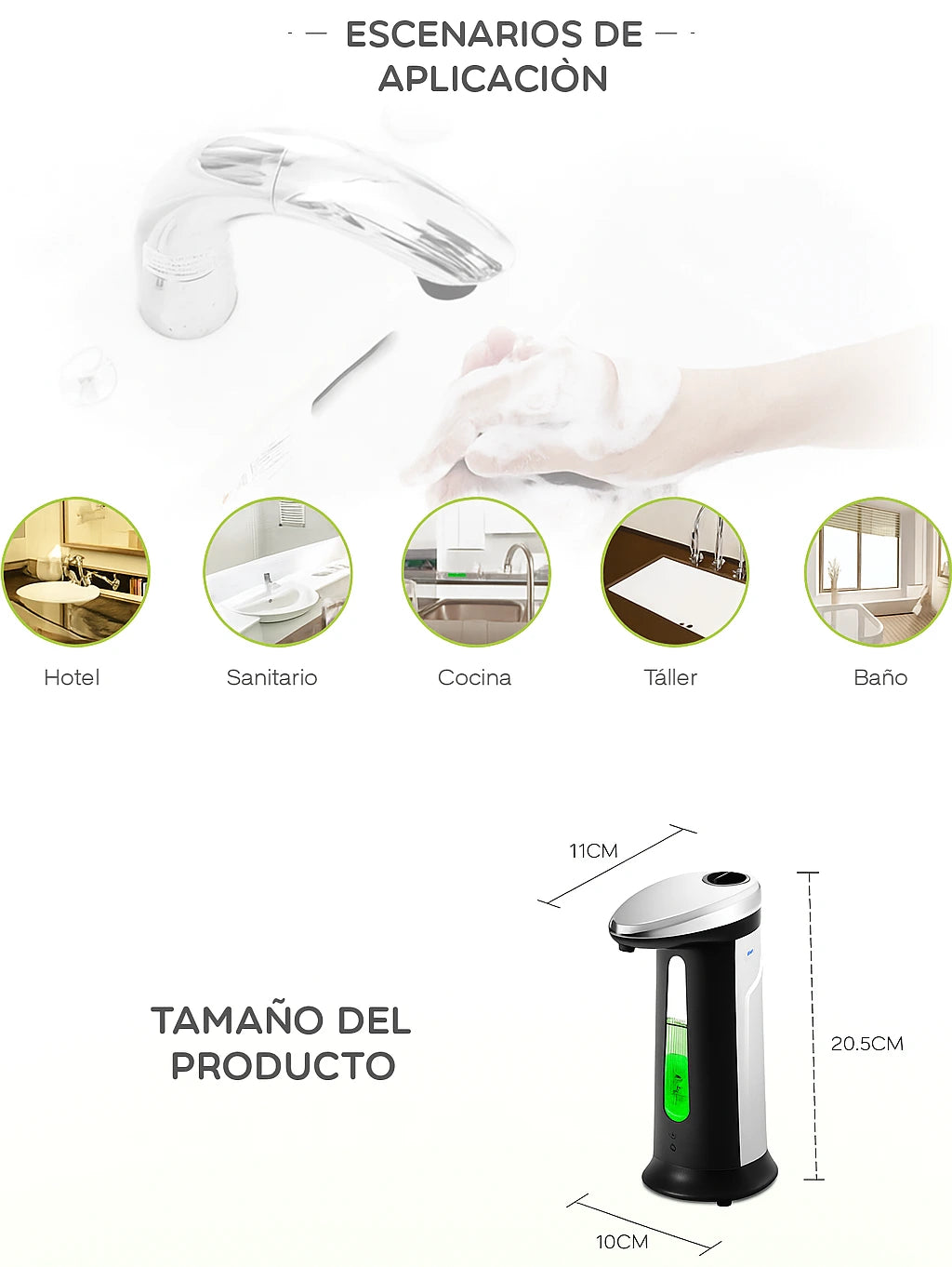Dispensador de jabón con sensor Touchless Smart